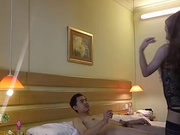 国产cd系列上次学生装扮的小伪娘这次换了更诱惑的黑丝情趣内衣 与直男相互大战三百回合