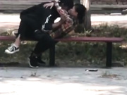 网曝门事件X东财大学生宿舍大院情侣啪啪被几个躲在宿舍的同学围观流出第2部